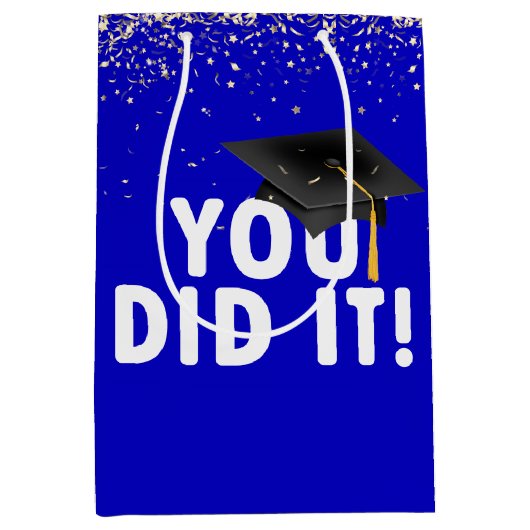 Abschluss "You done It Sign with Confetti" Mittlere Geschenktüte (Vorderseite)