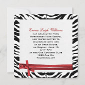 Abschluss Zebra Einladung (Vorderseite)