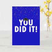 Abschluss-Zeichen und Hut in Confetti Karte (Gelbe Blume)