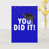 Abschluss-Zeichen und Hut in Confetti Karte (Gelbe Blume)