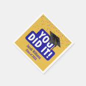 Abschluss-Zeichen und Hut in Confetti Serviette (Ecke)