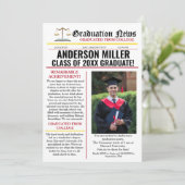 Abschluss Zeitung Uni Einzigartig Einladung (Stehend Vorderseite)