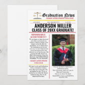 Abschluss Zeitung Uni Einzigartig Einladung (Vorne/Hinten)