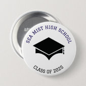 Abschluss Zeremonie Button School Name (Vorne & Hinten)