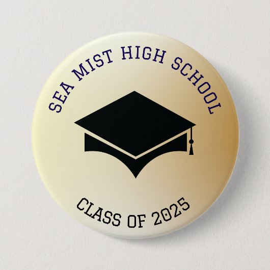Abschluss Zeremonie Button School Name (Vorderseite)