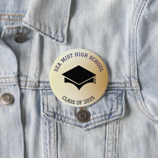 Abschluss Zeremonie Button School Name (Beispiel)