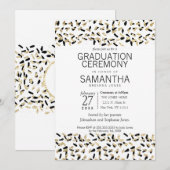 Abschluss-Zeremonie zu Schwarz-Gold-Fußball Einladung (Vorne/Hinten)