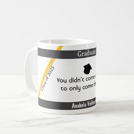 Abschluss Zitat 2 Tasse Kaffee (Vorderseite Links)