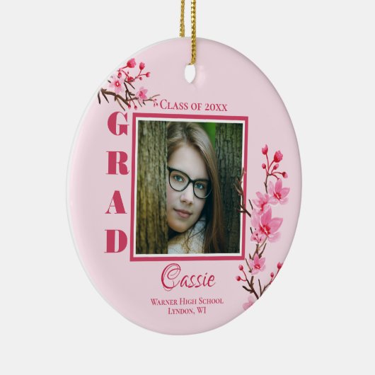 Abschluss zum Gedenken an die rosa Kirsche Keramik Ornament (Rechts)