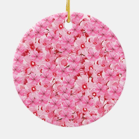 Abschluss zum Gedenken an die rosa Kirsche Keramik Ornament (Hinten)