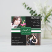Abschluss zum grünen und schwarzen Foto Einladung (Stehend Vorderseite)