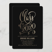 Abschluss zum Stellar-Jahr-FARBEN Einladung (Vorne/Hinten)