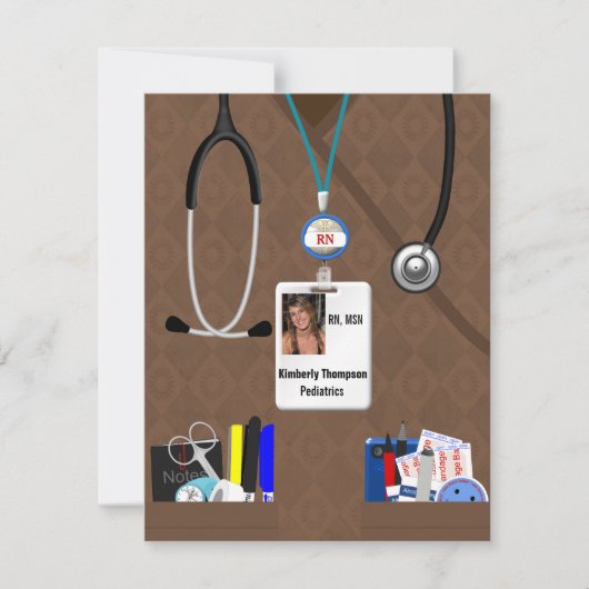 Abschluss zur Krankenpflege Einladung in Browns (Vorderseite)