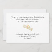 Abschlussankündigung mit Auszeichnung Goldmütze un Ankündigung (Rückseite)