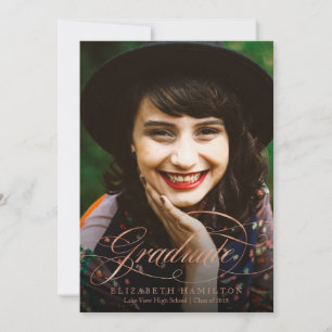 Abschlussankündigung mit Foto Rose Gold Schrift Ankündigung