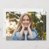 Abschlussankündigung und Einladung mit Fotos (Vorderseite)