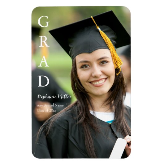 Abschlussanzeige Anpassbarer Name Schule Magnet (Vertikal)