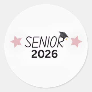 Abschlussaufkleber Senior 2026 für die Abschlusskl Runder Aufkleber