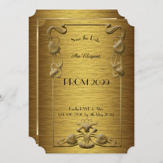 Abschlussball Älter-Junior, Gold des Goldx, mit Einladung (Vorne/Hinten)