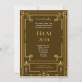 Abschlussball Älter-Junior, großes Gatsby, Gold, Einladung (Vorderseite)