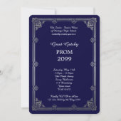 Abschlussball Älter-Junior, großes Gatsby, Silber, Einladung (Vorderseite)