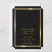 Abschlussball Älter-Junior, schwarzes Gold Einladung (Rückseite)