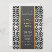 Abschlussball Älter-Junior, silbernes Gold Einladung (Vorderseite)