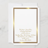 Abschlussball Älter-Junior, weiß, Gold Einladung (Rückseite)