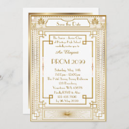 Abschlussball Älter-Junior, weißes Einladung