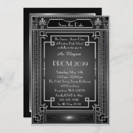 Abschlussball Älter-Junior, weißes Einladung