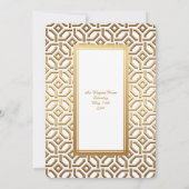 Abschlussball Älter-Junior, weißes Gold Einladung (Rückseite)