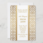 Abschlussball Älter-Junior, weißes Gold Einladung (Vorderseite)