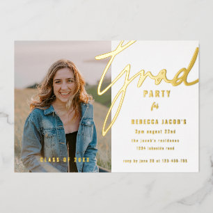 Abschlussball-Foto-Party-Folie-Einladung Folieneinladung