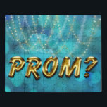 Abschlussball? Promposal Puzzle<br><div class="desc">Fragen Sie jemand zum Abschlussball mit einem Imitatgoldabschlussball? Puzzle. Kreatives Blau beleuchtet den Hintergrund, der mit Gold und weiĂźem funkelnd Blick der Twinklelichter betont wird. Imitatgoldabschlussballtext.</div>