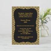 Abschlussballsenior, Gatsby Art, Schwarzes u. Einladung (Stehend Vorderseite)