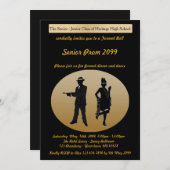 Abschlussballsenior, Gatsby Art, Schwarzes u. Einladung (Vorne/Hinten)