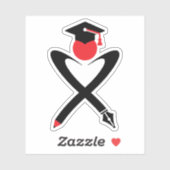 Abschlussbrief X Monogramm Aufkleber (Blatt)