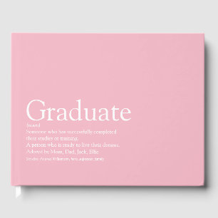 Abschlussdefinition Girly Pink Modern Gästebuch
