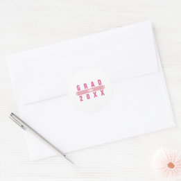 Abschlussdiplom-Rosé- und Rosa-Umschlag-Siegel Runder Aufkleber