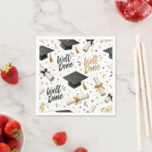 Abschlussdiplome, Mützen mit Text "Gut Gemacht" Serviette (Beispiel)