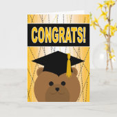 Abschlüsse-Glückwünsche - niedlicher Karte (Gelbe Blume)