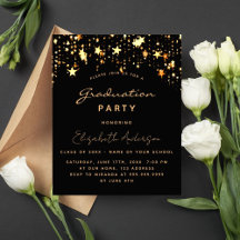 Abschlussfeier 2026 Budget Party schwarz gold Ster