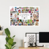 Abschlussfeier 64 Foto-Collage Erinnerung Poster (Heimbüro)