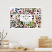 Abschlussfeier 64 Foto-Collage Erinnerung Poster (Küche)