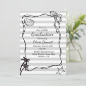 Abschlussfeier am Meer  Einladung (Stehend Vorderseite)