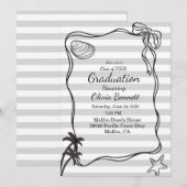 Abschlussfeier am Meer  Einladung (Vorne/Hinten)