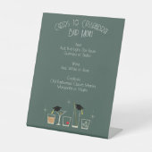 Abschlussfeier-Bar-Menü mit Mützencocktail Sockelschild (Vorderseite)