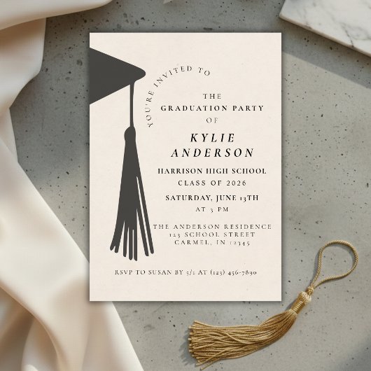 Abschlussfeier Black Tassel High School Einladung
