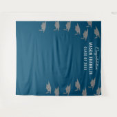 Abschlussfeier Blaues Hintergrund-Foto-Requisit Wandteppich (Vorderseite (Horizontal))