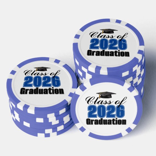 Abschlussfeier der Blue Class von 2026 Pokerchips (Stapel)